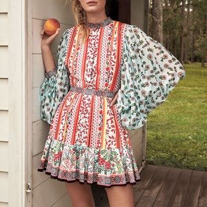 NEW Alice + Olivia Raya Mandarin Collar Dress